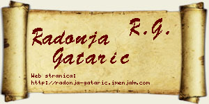 Radonja Gatarić vizit kartica